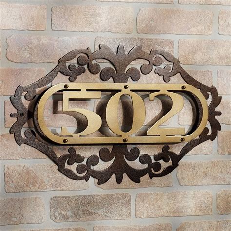 metals flowers with house number for outdoors|Amazon.com: Decorative Metal Number Sign.